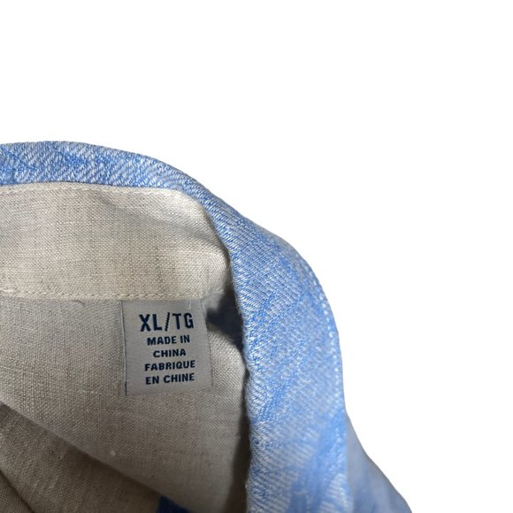 Tommy Bahama Linen Button Up Shirt Mens XL Blue White Floral Lightweight Casual - Picture 4 of 11